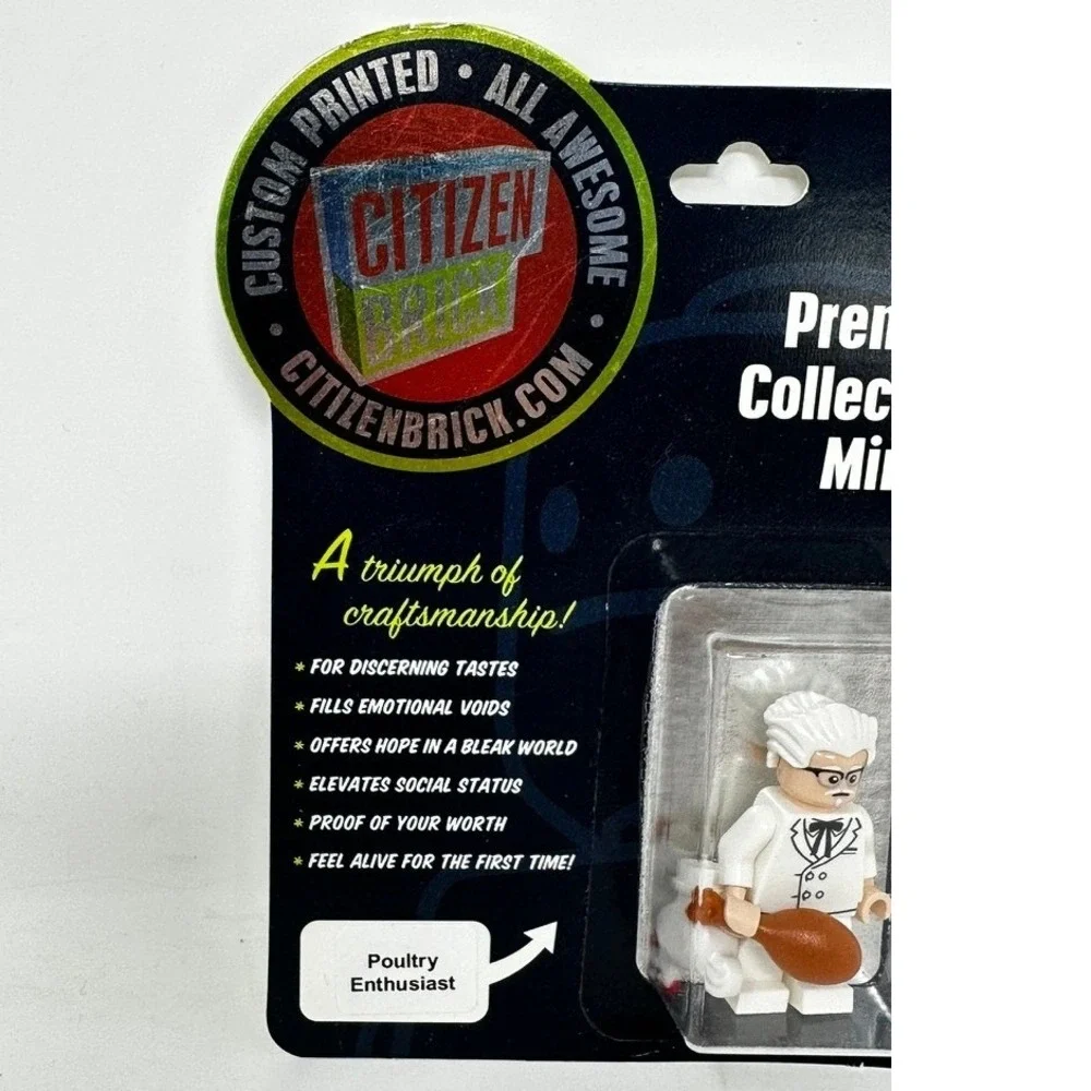 Citizen Brick Poultry Enthusiast Custom Printed Minifig Colonel Chicken